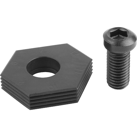 Kipp Chock Clamp Hexagon D=M12, Form:B Mild Steel, Variable K0023.14